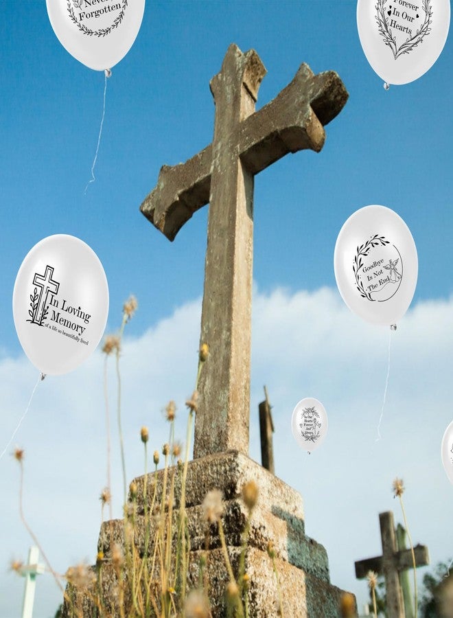 Vertintong 60 Pcs Memorial Balloons White Funeral Remembrance Release Balloons in Sky for Memorial Day Services Condolence, Funeral, Anniversary,12 Inch - Image 5